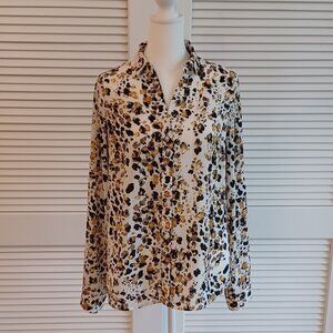 The Limited Business Casual Blouse Shirt Collar Size Small Adjustable Sleeves